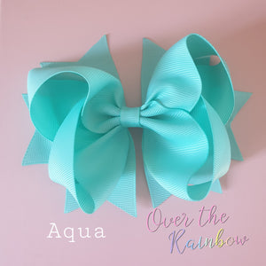 Aqua 5" Boutique Bow