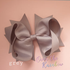 Grey 5" Boutique Bow
