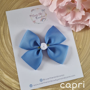 3.5inch Rose Bow (in 40 colours ,clips or babybands)