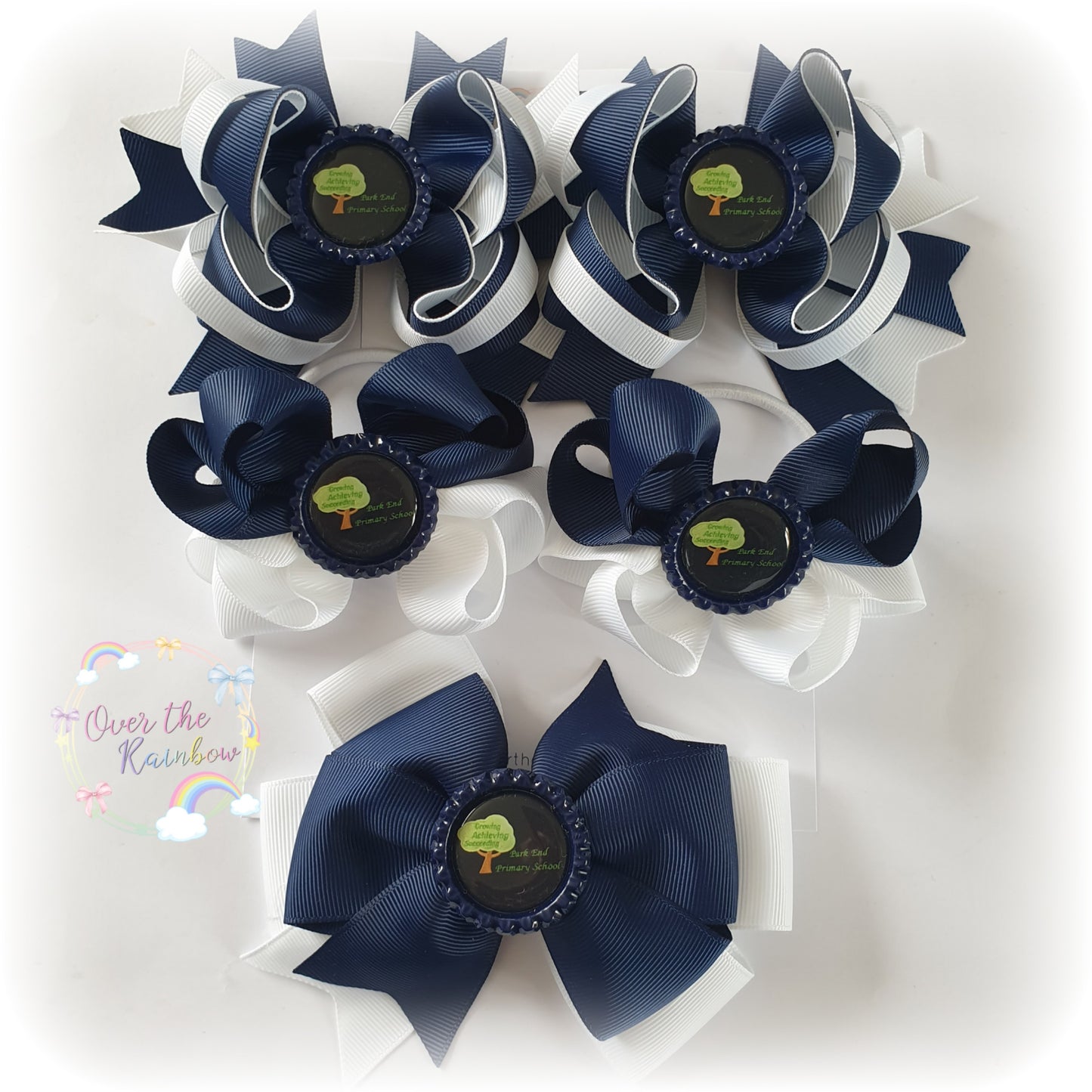 School Logo Large Bows Bundle (12 Colours)