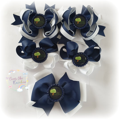 School Logo Large Bows Bundle (12 Colours)