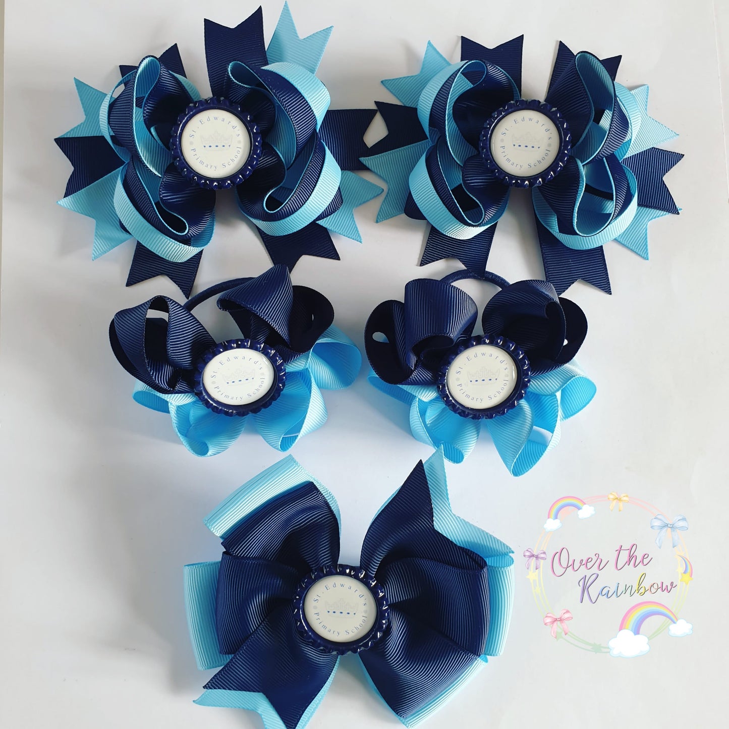 School Logo Large Bows Bundle (12 Colours)