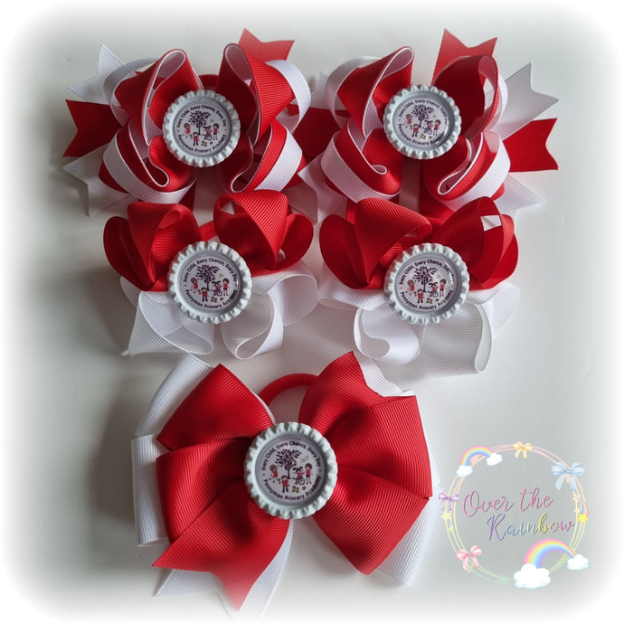 School Logo Large Bows Bundle (12 Colours)